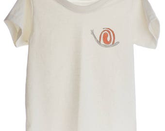 Snail Baby Drawing Organic T-shirt for Kids