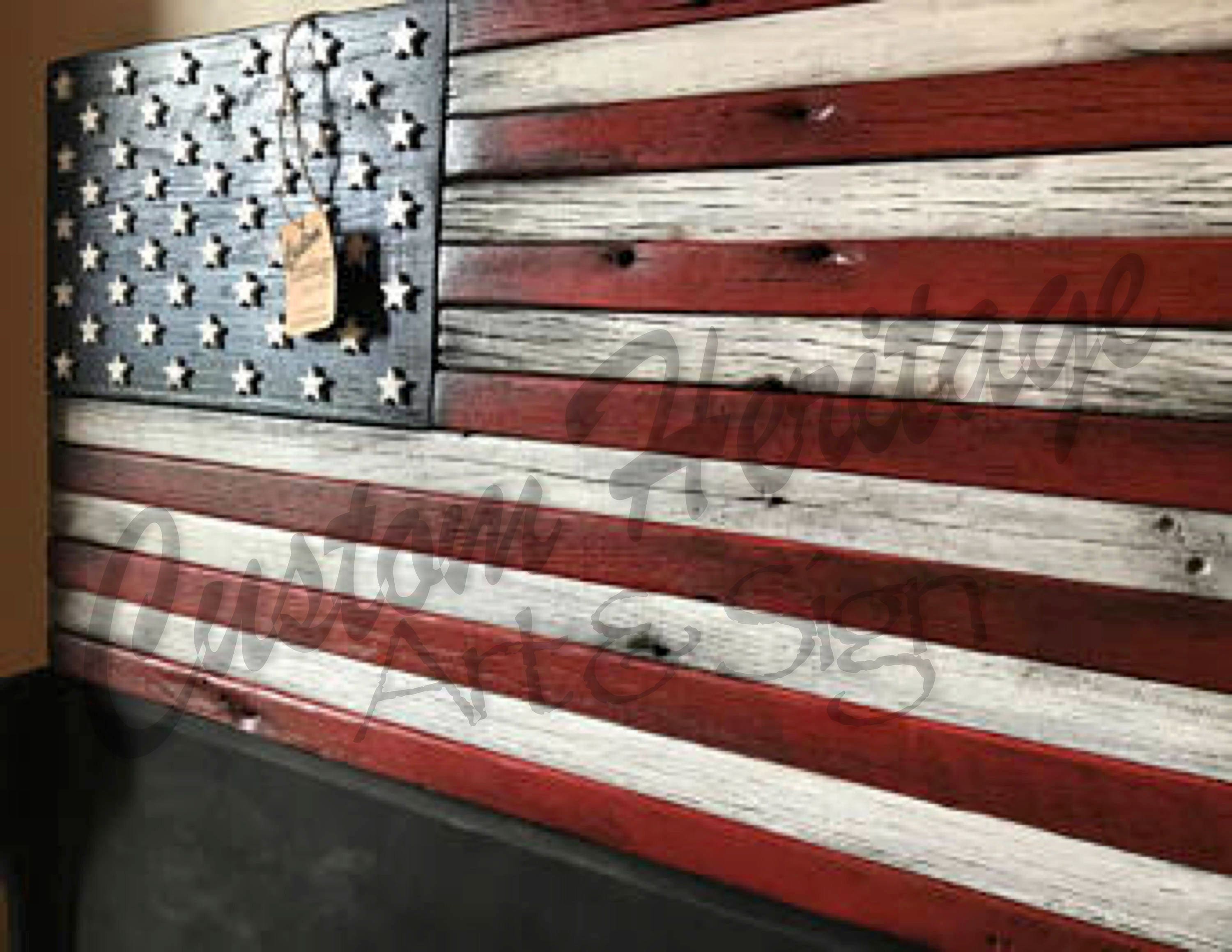 Wooden Flag Barn Wood Wood Flag Rustic Wood Flag American