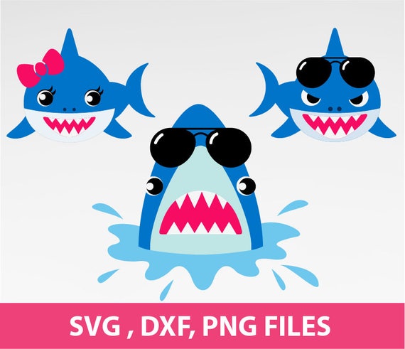 Shark SVG shark with sunglasses Svg shark with bow Svg Jaws