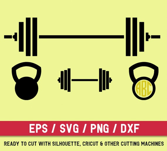 Barbell svg Barbell svg file Barbell cut file Dumbbell svg