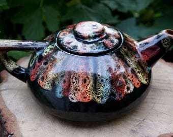 Wife gift Autumn gift|for|mother Teapot rainbow Fall gifts Ceramic teapot Pottery tea pot Stoneware teapot Anniversary gifts|for|couples
