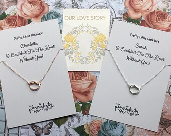 Pretty Little Necklace - I couldn't tie the knot without you - Can be personalised with any name - Rose Gold or Silver