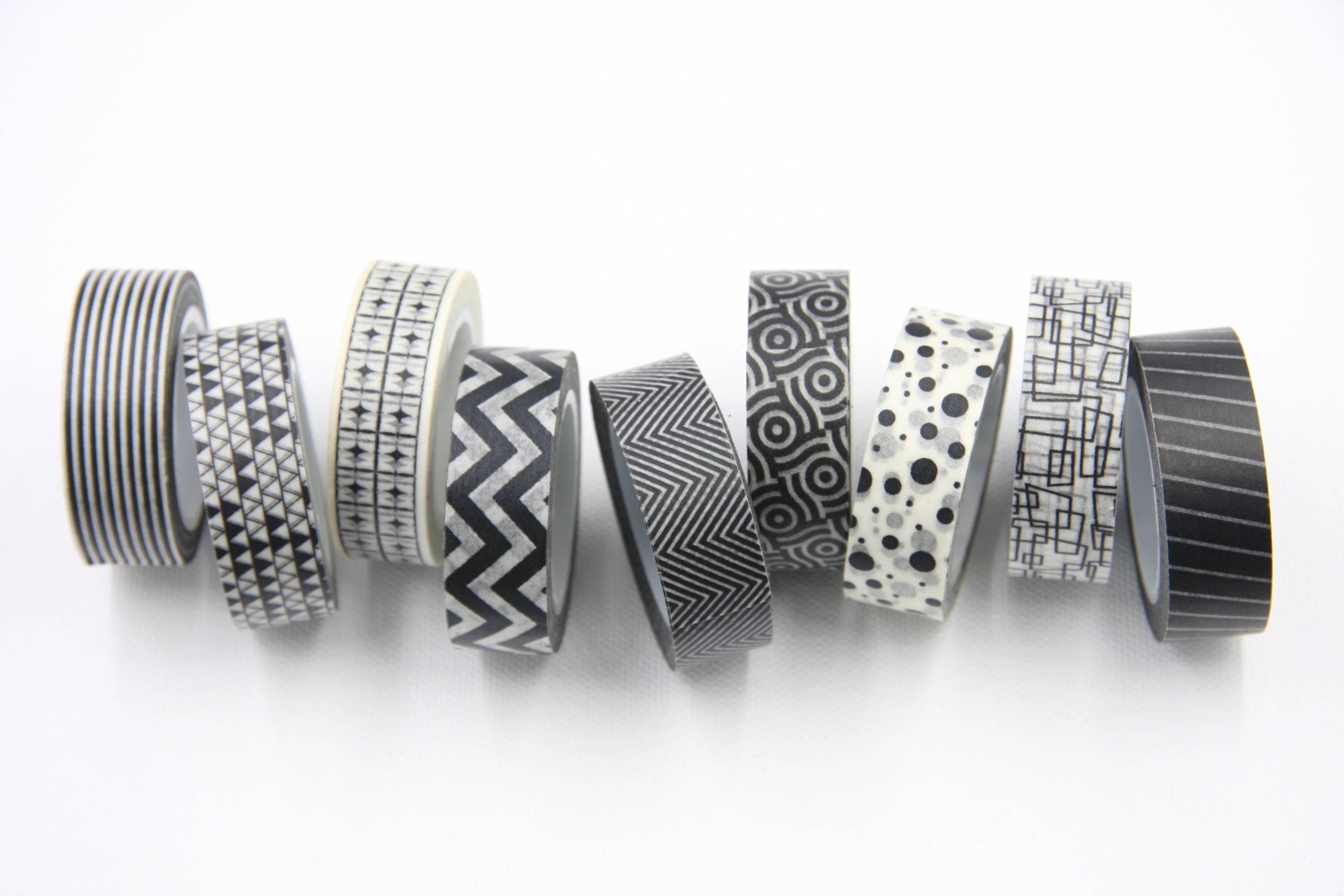 Black and White Washi Tape, Monochrome, Minimalist, Geometric ...