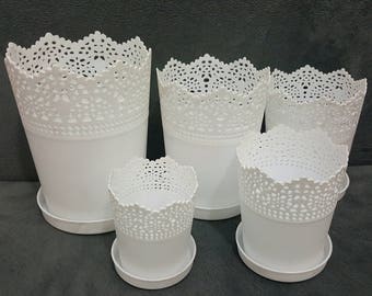 Décoration pot dentelle Etsy
