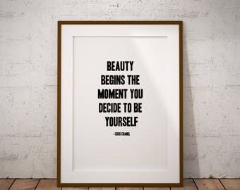 Coco Chanel, Chanel Wall Print, Affiches Scandinaves, Coco Chanel Quotes, Poster Scandinave, Chanel Fashion Quote, Coco Chanel Poster