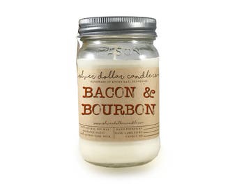 16oz Bacon & Bourbon Scented Candle, Gift for him, boyfriend gifts, Father Day, Man Candle, Husband gift, Gifts for him, Father's Day Gift