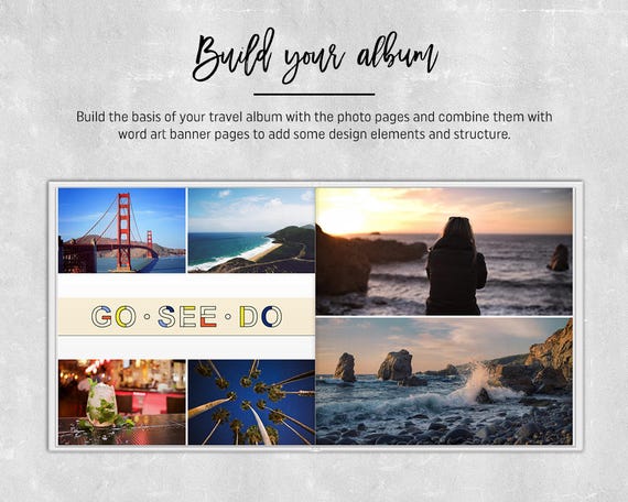 Travel Album Template Travel Log Photoshop Album Template 12x12 Inch Travel Photo Book Travel Album Template