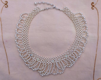 Vintage Faux Pearl Choker Style Necklace 1950s