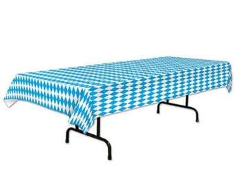 Oktoberfest Tablecover Blue Gingham Party Table Decorations Supplies