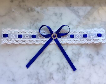 Something Blue Garter - Wedding Garter - Vintage Bonton Bride Accessory