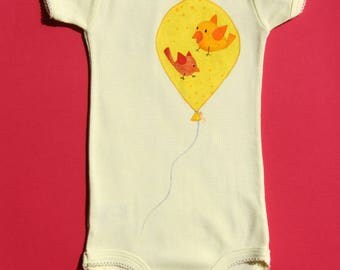 Bodysuit short sleeve yellow size 6 months - OOAK