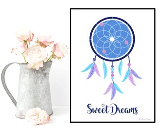 Dreamcatcher poster, Design poster, Dreamcatcher print, Inspirational poster quote, Modern design, Home wall decor, Room nursery wall decor