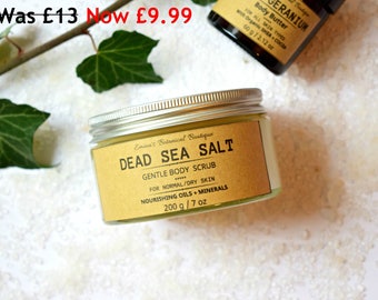 Vegan Salt Body Scrub - Dead Sea Salt Scrub, Gentle Body Scrub, Natural Scrub, Vegan Scrub, Body Polish, Handmade Skincare, Body Exfoliator,