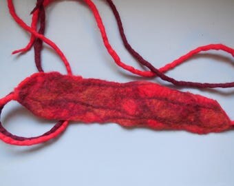 headband / headband red felted wool