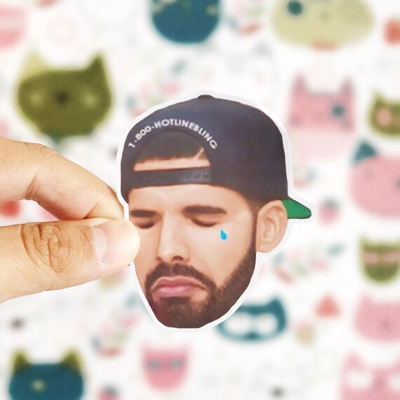 Sad Drake with a Tear Sticker Notebook Sticker Laptop