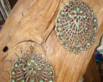 Bronze and green earrings
