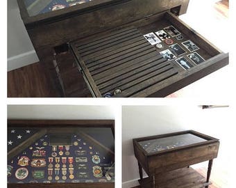ON SALE Military display case - military retirement gift - military shadow box - military coin holder - military gift - military retirement