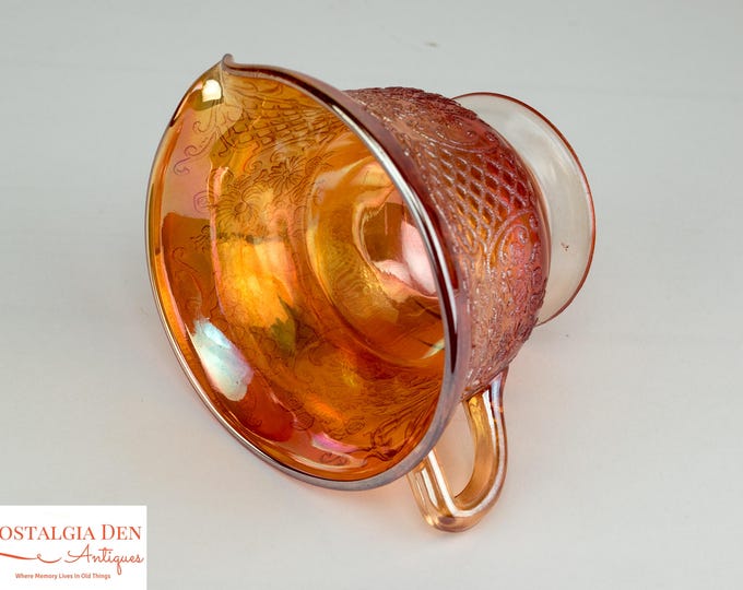 Vintage Footed Sugar and Creamer Set | Normandie Pattern | Iridescent Depression Glass