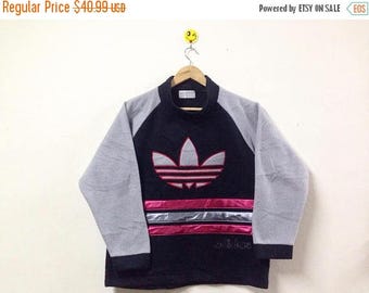SALE 15% Rare!!! Vintage Adidas Trefoil Sweatshirt Sweater Adidas Big Logo hop Hop Skate Streetwear