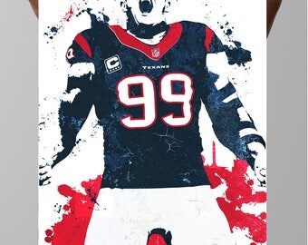 Fan art poster, JJ Watt, Houston Texans Poster, Wall art, Sports Poster, Fan art, Wall Art, Sports art, Sports Print, Kids Decor