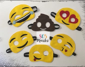 Emoji Inspired masks, Kids Masks, Kids Costumes, Poop mask, Happy Face mask, Emoticons masks, Emoticon party
