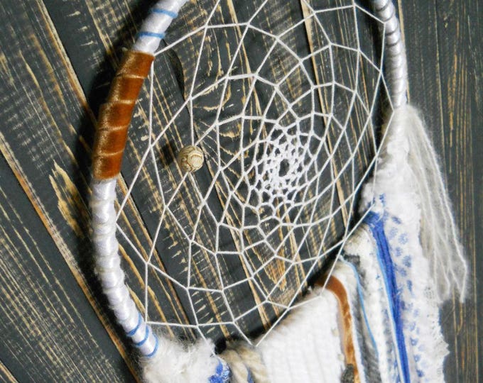 Large dream catcher white Extra wall hanging Boho dreamcatcher blue white Home living dreamcatcher large bohemian decor Gigantic dreamcatcer