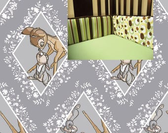Bambi Crib Bumper Bambi Boy Girl Crib Bedding Bambi Nursery Baby Girl Bedding Crib Bumper Boy Nursery Timber Crib Bumper Bedding