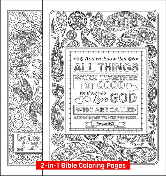 2 Printable Bible Coloring Pages Romans 8 28 and Romans 2 12