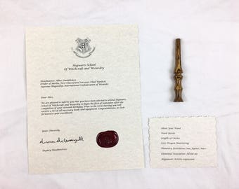 Hogwarts Acceptance Letter and Wand