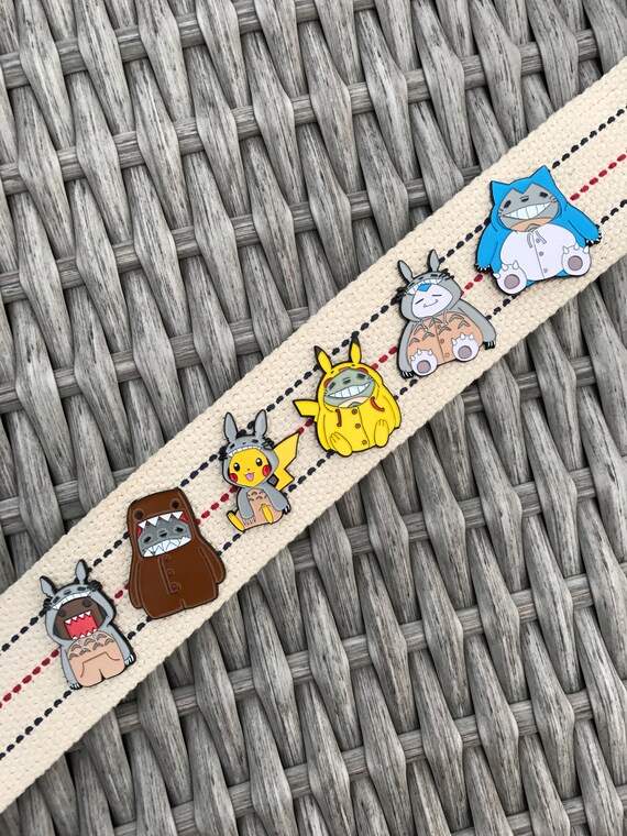 Set of 6 Studio Ghibli Enamel Pin Set Pokemon and Totoro