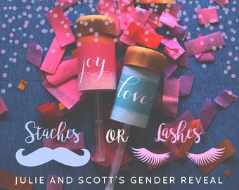 INSTANT DOWNLOAD Gender Reveal Geofilter, Snapchat Geofilter Gender Reveal, Staches or Lashes Party, He or She Snapchat Filter, BS08