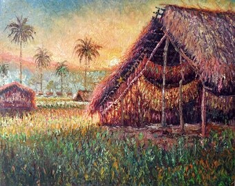 Paisaje impresionista al oleo para el hogar