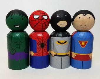 Printable Superhero Clothes For Peg Dolls, Four Styles, DIY Peg Dolls, PDF Download Peg Doll Clothes