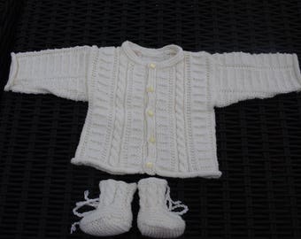 Set Cardigan and booties size 3 months
