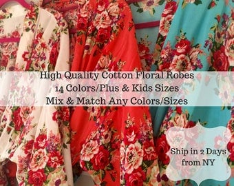 Bridesmaid Gift-Bridesmaid Robes-Bridal Party Robes-Floral Robe-Kimono Robe-Wedding Robe*** Discount for Multi Orders, Please message us***