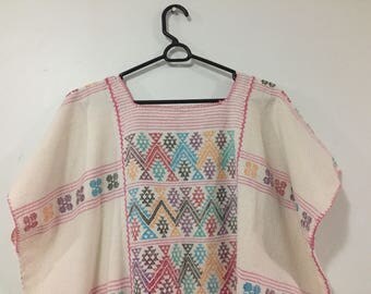 Mexican dress, huipil bordado, Oaxaca dress, hippie dress, boho long dress, long dress , folk long dress, white huipil, extra large huipil