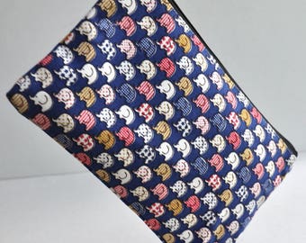 Storage pouch colorful elephants , Botanical Supply Bag. Project Bag, Make-up Storage Pouch. Clutch. Toilettes pouch , Zipper Pouch