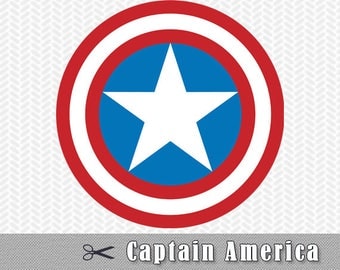 Captain America Superhero SVG DXF Logo Vector Cut File Silhouette Cameo Cricut Design Template Stencil Vinyl Decal Heat Tshirt Party Supply