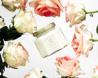 Rose Soy Candle | Scented Soy Candle | Rose Scented | Handmade Gift | Made in Vancouver | Hand Poured | Vegan | Natural Home Decor | Candle