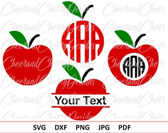 Apple SVG Apple Monogram svg School Monogram svg Apple Monogram frame svg Apple split monogram Apple Cut File Apple Cricut Apple Silhouette