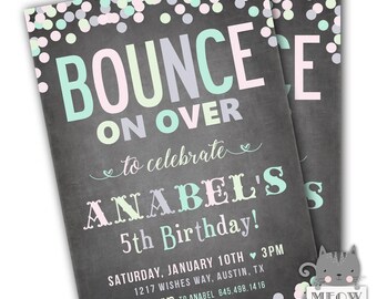 Bounce Birthday Invitation, Jump Birthday Invitation, Bounce House Birthday Party Invite, Bounce Invitation, Jump invites, Trampoline Party