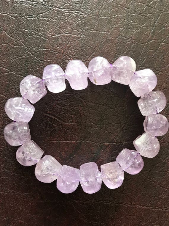 Amethyst Crystal Skull Bracelet
