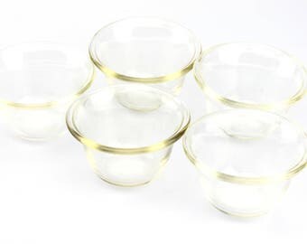Set of 5 Vintage 1920s Pyrex 4 Ounce Custard Cups