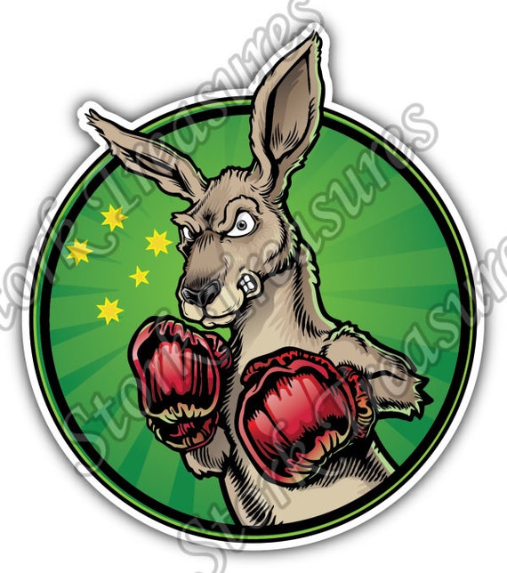Kangaroo Boxing Gloves Boxer Fight Car Bumper Vinyl Sticker