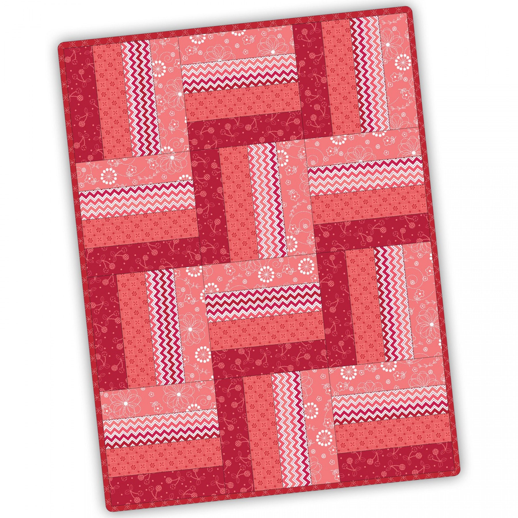 Pre Cut Quilt Kit 12 Block Rail Fence Quilt Maywood Studio 24x32