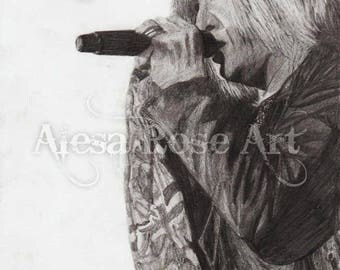 Joe Elliott Def Leppard Drawing PRINT