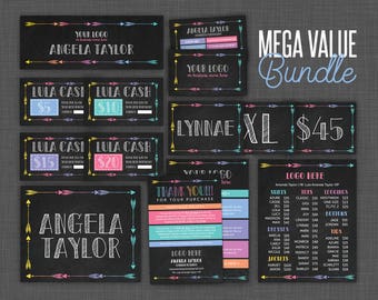 Lularoe Marketing Kit, Lularoe Cards, Style Cards, Size Cards, Price Cards, Black Business Card, Price List - Marketing Bundle - Black