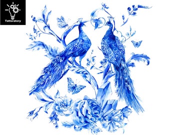 peacock tattoo etsy peacock tattoo etsy