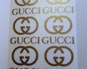 10 Gucci decal Gucci sticker Designer logo Gucci envelope seals Gucci party Gucci decor laptop sticker Macbook decal Wedding decal