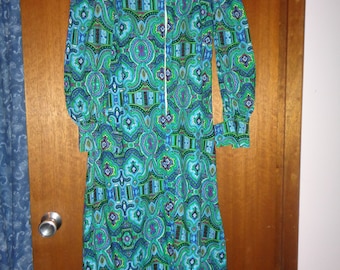 1970s Kaftan Maxi Dress